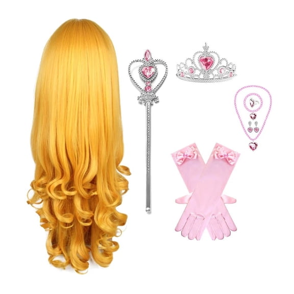 Elsa princess accessories gloves wand crown jewelry set Elsa wig necklace braid for Princess dress clothing cosplay dress up A16