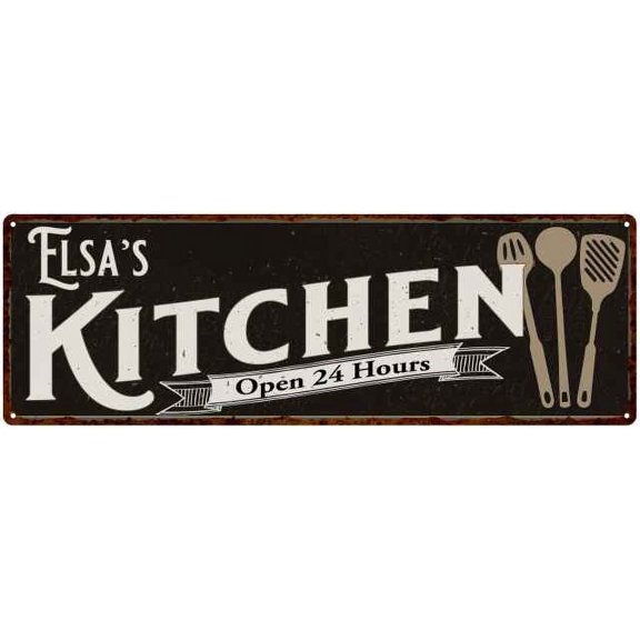 Elsa's Kitchen Sign Chic Wall Decor Gift Mom 6x18 206180014480