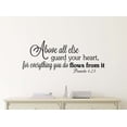 thumbnail image 1 of Above All Else Guard Your Heart for Everything You do 28 X 11 Vinyl Wall Decal Sticker Cute Girl Decal Smile Hepburn Art Decor Motivational Inspirational Sticker Lettering, 1 of 1