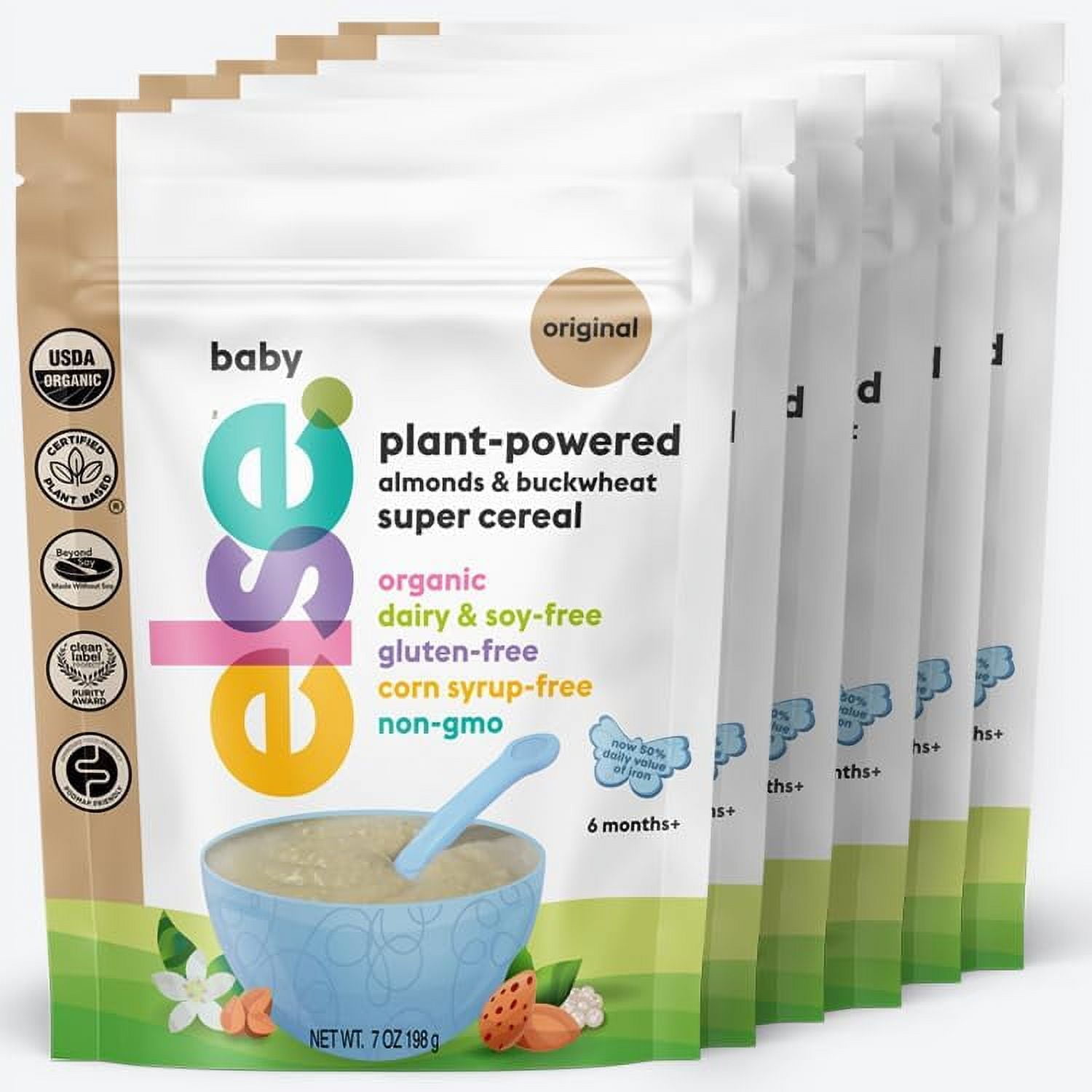 Else Nutrition Baby Cereal Stage 1 for 6 months+, High Iron, Plant