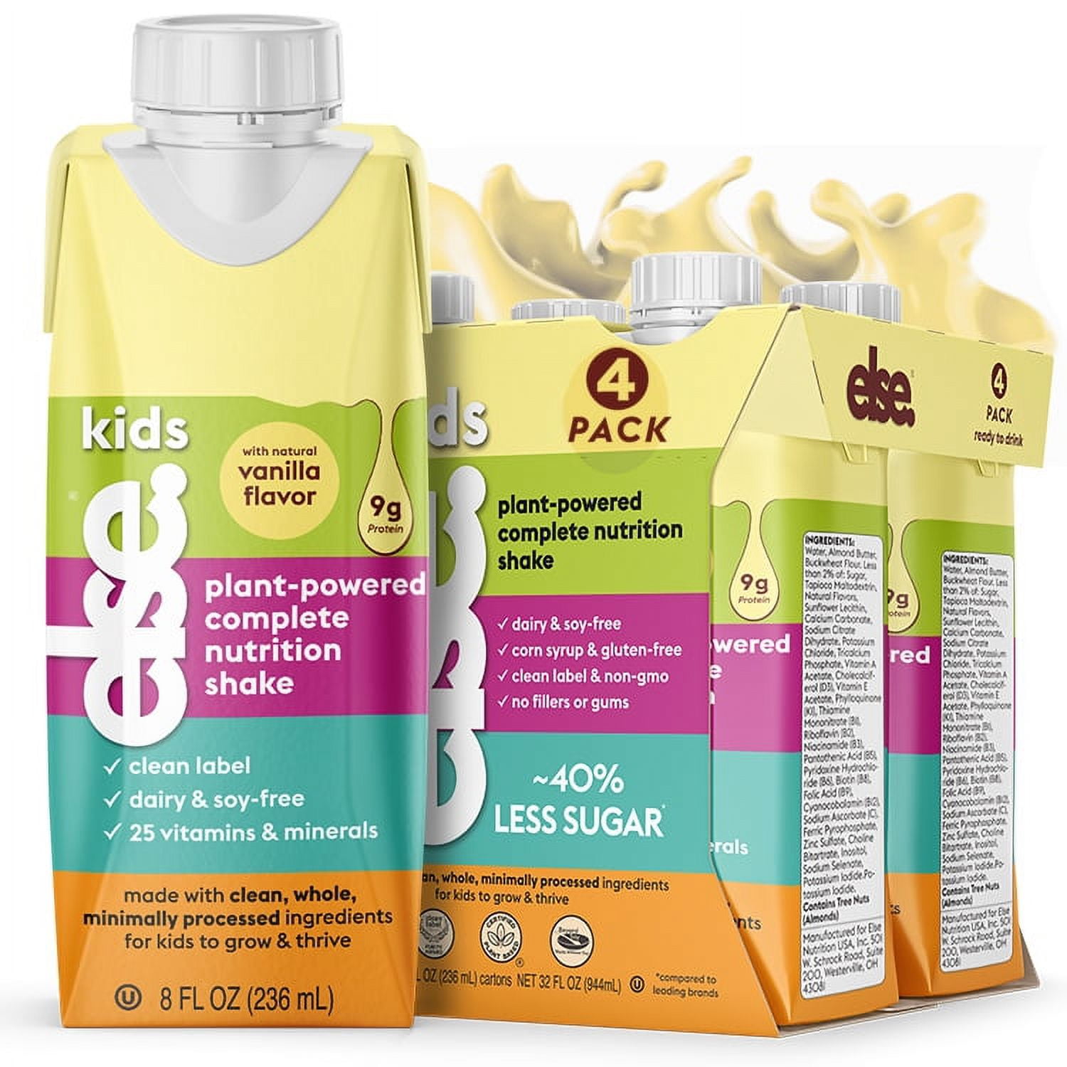 Else Nutrition Kids Vanilla Plant-Powered Complete Nutrition Ready to ...