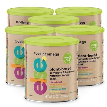 Else Nutrition Toddler Formula with Omega 3&6, Dairy & Lactose Free, Plant-Based, 22 Oz, 6 Pack