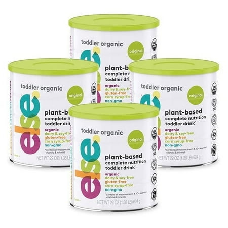 Else Nutrition Toddler Formula 12-36 Months - Organic, Plant-Based, Soy & Dairy Free (22oz, 4-Pack)