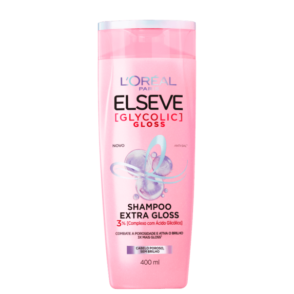 Elseve - Linha Glicolico - Shampoo Extra Brilho 400 Ml - (Glycolic Collection - Extra Gloss Shampoo 13.53 Fl Oz)