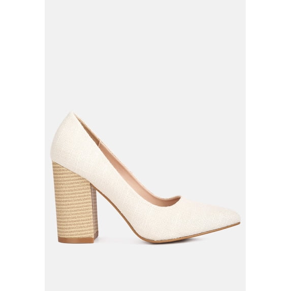 Elsie Canvas Block Heel Pumps