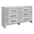 thumbnail image 1 of Elsie Washed Gray Wood 6 Drawer Bedroom Dresser, 1 of 6