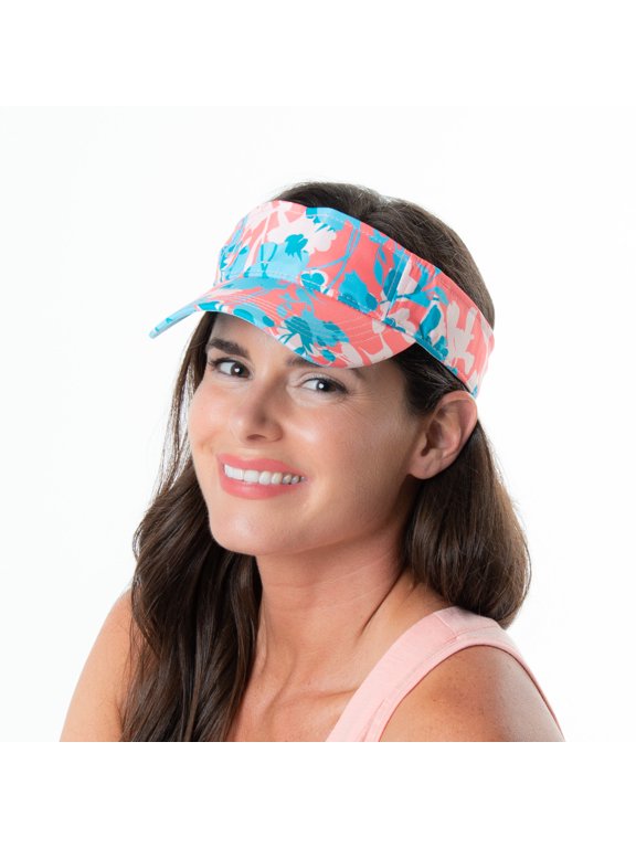 Adjustable Coral Blossom Floral Printed Sun Visor for Women and Men