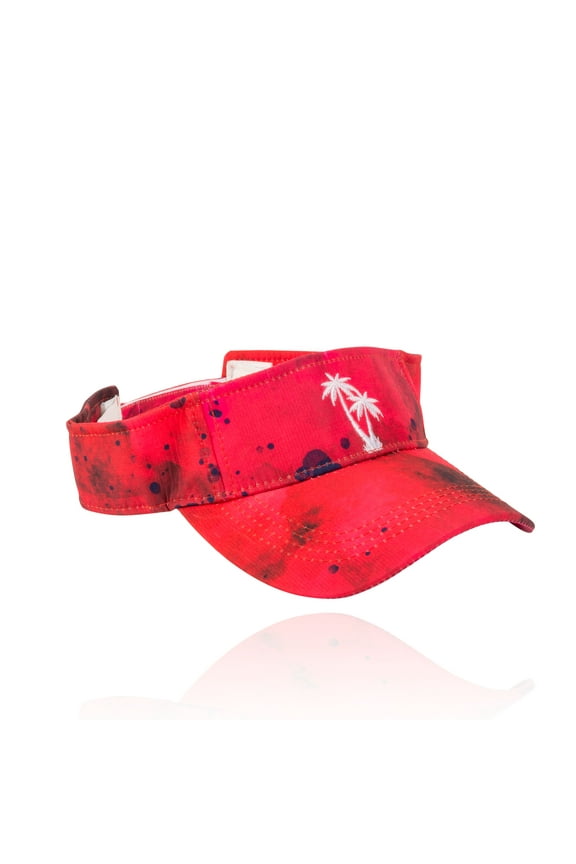Adjustable Embroidered Fuchsia Tie Dye Sun Visor for Women and Men
