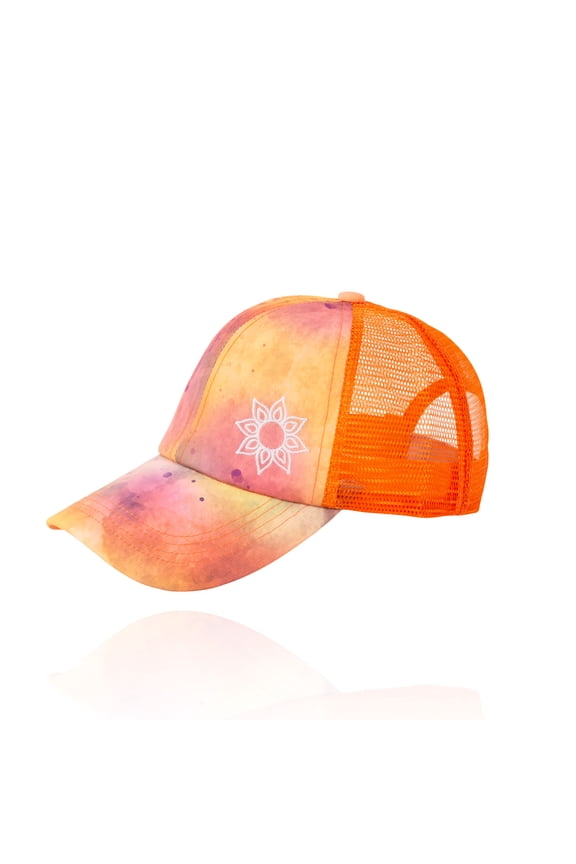 Adjustable Embroidered Sunset Tie Dye Trucker Baseball Cap for Women and Men