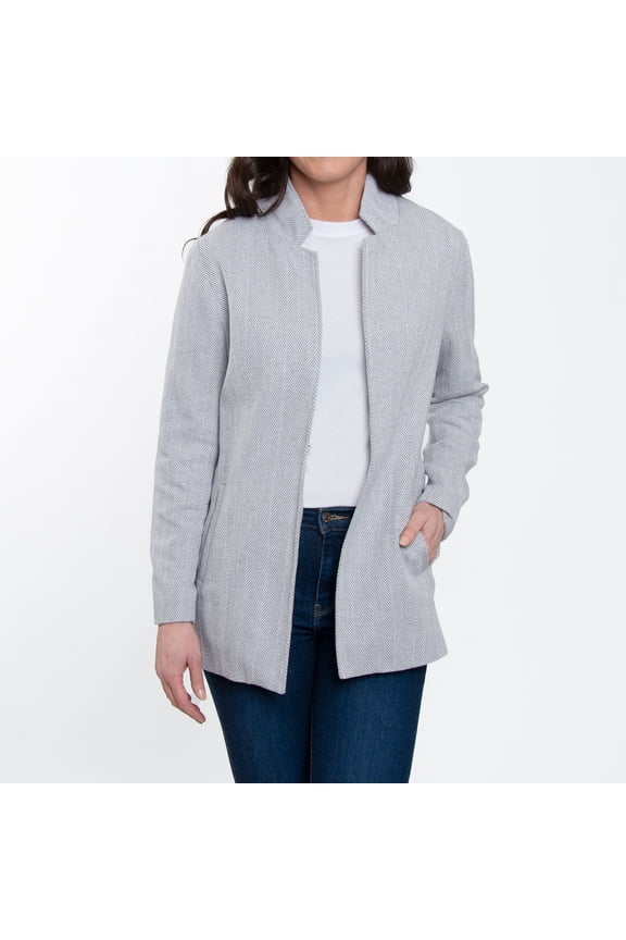 Archer Long Sleeve Herringbone Long Length Blazer for Women