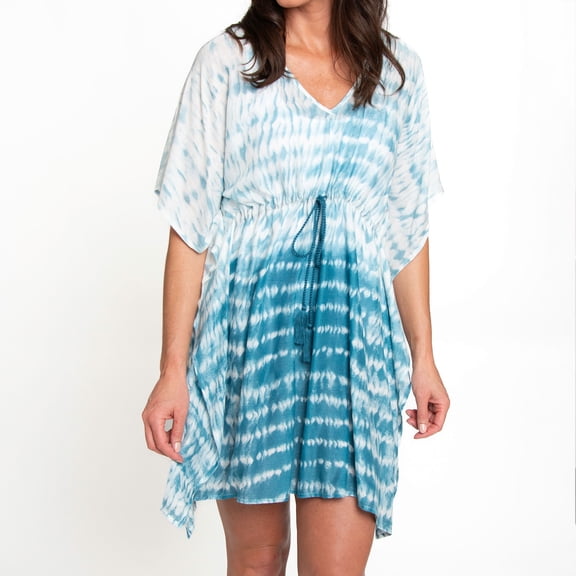 Elsie & Zoey Ayah One Size Ocean Tie Dye Swimsuit Cover Up for Women