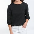 thumbnail image 1 of Elsie & Zoey Cassidy Large Jet 3/4 Sleeve Crew Neck Blouse Top for Women, 1 of 7