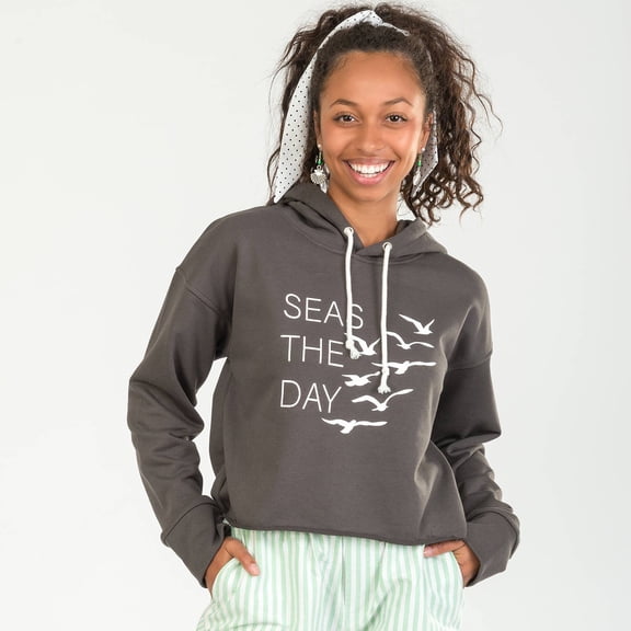 Elsie & Zoey Cropped Graphic Hoodie