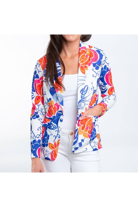 Gemma Large Stretch Long Sleeve Floral Blazer for Women