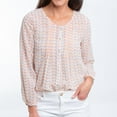 thumbnail image 1 of Elsie & Zoey Jonna Large Peony Long Sleeve Button Up Pintuck Blouse for Women, 1 of 6