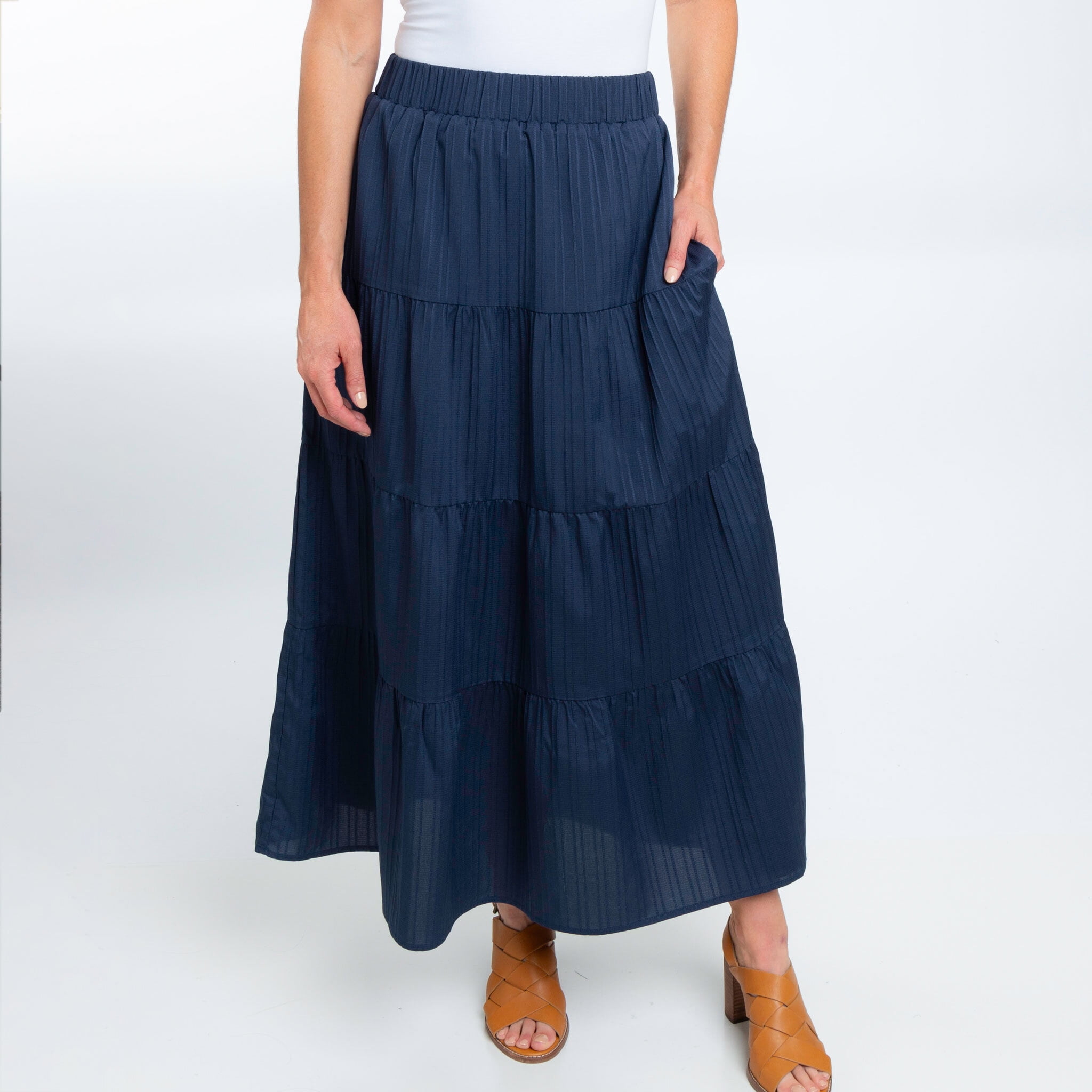 Elsie & Zoey McKay Large Tiered Midnight Maxi Skirt with Pockets Elsie & Zoey McKay Large Tiered Midnight Maxi Skirt with Pockets
