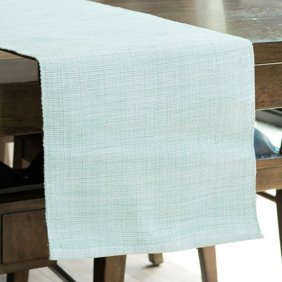 Elsie & Zoey Mint Textured Woven Kitchen Table Runner for Women