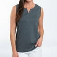 thumbnail image 1 of Elsie & Zoey Myla XL Charcoal V-Neck Sleeveless Tank Top for Women, 1 of 6