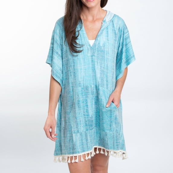 Elsie & Zoey Naomi One Size Hooded Poncho Swimsuit Cover Up for Women