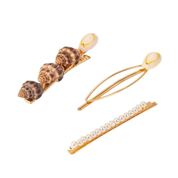 Elsie & Zoey Set of 3 Nonslip Genuine Shell Cream Fashion Hair Pin Hair Clips for Women