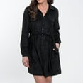 thumbnail image 1 of Elsie & Zoey Shiloh Stretchy Suede Long Sleeve Shirt Dress for Women, 1 of 11