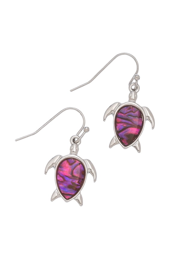 Women's Abalone Sea Turtle Earrings
