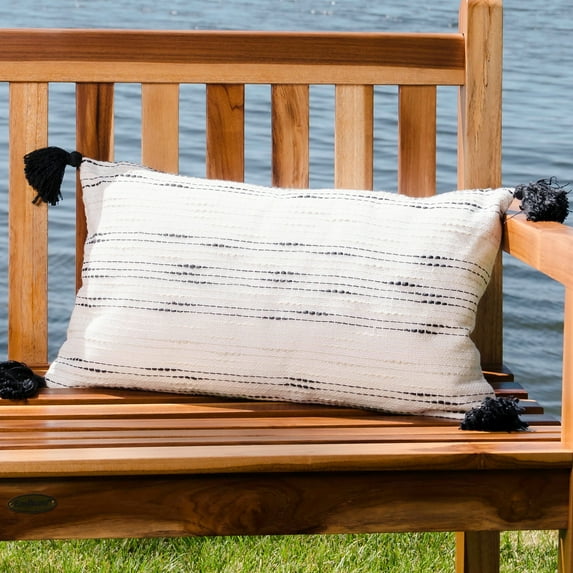 Elsie & Zoey Zahara 12X22" Handwoven Striped Indoor/Outdoor Throw Pillow for Women