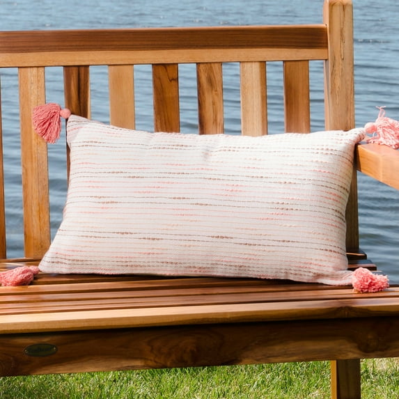 Elsie & Zoey Zahara 12X22" Handwoven Striped Indoor/Outdoor Throw Pillow for Women