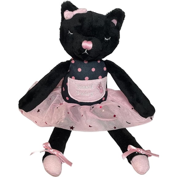 Elskandi Tip-Toe The Cat Ballerina Tooth Fairy Pillow for Girls, Perfect First Loose Tooth Gift