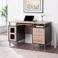thumbnail image 1 of Esly 47.2” Two-Tone Espresso Computer Desk – Drawers, File Cabinet, USB & Power Outlet, 1 of 16