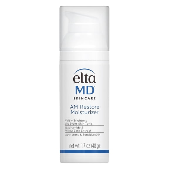 EltaMD AM Restore Face Moisturizer for Women and Men, Light Moisturizer Face Cream, Made with Niacinamide and Hyaluronic Acid, 1.7 oz Pump