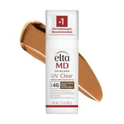 EltaMD UV Clear Deep Tint Face Sunscreen, SPF 46 Tinted Sunscreen with Zinc Oxide, Oil-Free, For Sensitive Skin, Acne-Prone Skin, Lightweight, Dermatologist Recommended, 1.7 oz