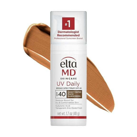 EltaMD UV Daily SPF 40 Tinted Face Sunscreen Moisturizer, Deep Tinted Sunscreen for Face Moisturizers, 1.7 oz Pump
