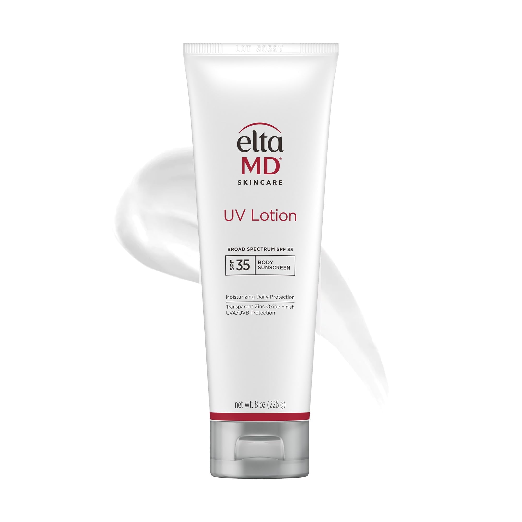 EltaMD UV Lotion Body Sunscreen, SPF 30+ Sunscreen Lotion, Made with Zinc Oxide and Hyaluronic Acid, 7.0 oz Pump