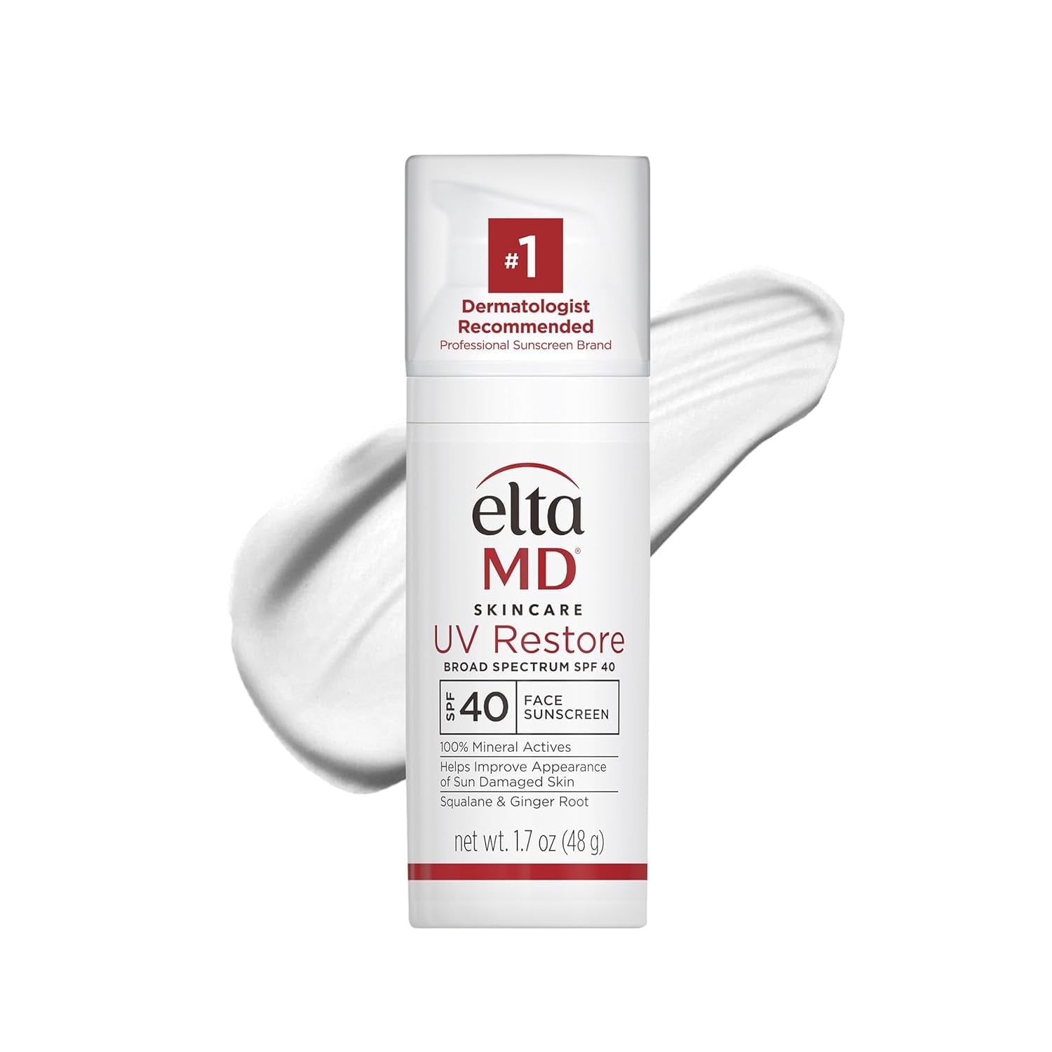 EltaMD UV Restore,Face Sunscreen, SPF 40, Mineral Sunscreen for Sun Damaged Skin Repair, Anti-Aging Zinc Oxide Sunscreen Formula