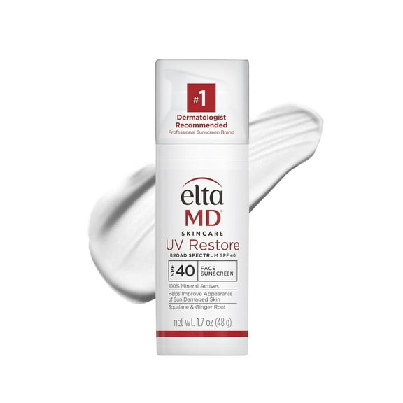 EltaMD UV Restore,Face Sunscreen, SPF 40, Mineral Sunscreen for Sun Damaged Skin Repair, Anti-Aging Zinc Oxide Sunscreen Formula
