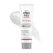 EltaMD UV Sheer Face Sunscreen SPF 50+ No White Cast, Sheer Zinc Oxide Sunscreen for Face & Body, 1.7 oz Tube - Travel Size