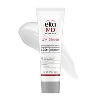 EltaMD UV Sheer Face Sunscreen SPF 50  No White Cast, Sheer Zinc Oxide Sunscreen for Face & Body, 1.7 oz Tube - Travel Size