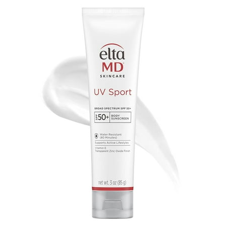 EltaMD UV Sport Sunscreen Lotion SPF 50 - Face Sunscreen SPF 50, Body, Water & Sweat Resistant, Oil-Free Zinc Oxide Formula, Size: 3 Ounce (Pack of 1)