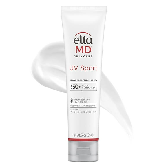 EltaMD UV Sport Sunscreen Lotion SPF 50 - Face Sunscreen SPF 50, Body, Water & Sweat Resistant, Oil-Free Zinc Oxide Formula, Size: 3 Ounce (Pack of 1)