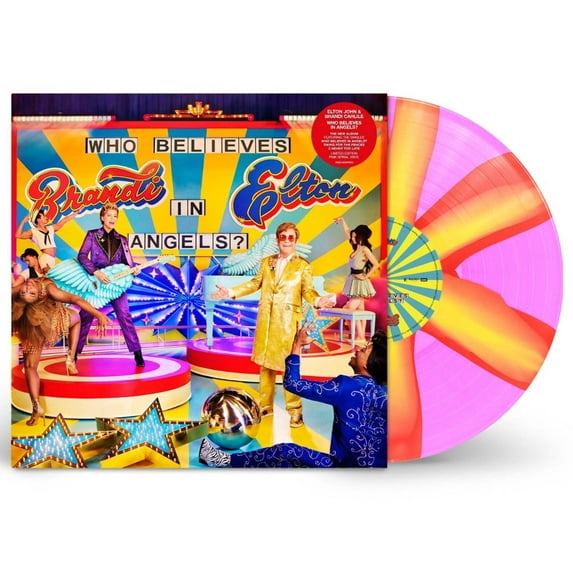 Elton John & Brandi Carlile Who Believes In Angels? (Indie Exclusive, Limited Edition, Pink & Orange Spiral Colored Vinyl) Records & LPs