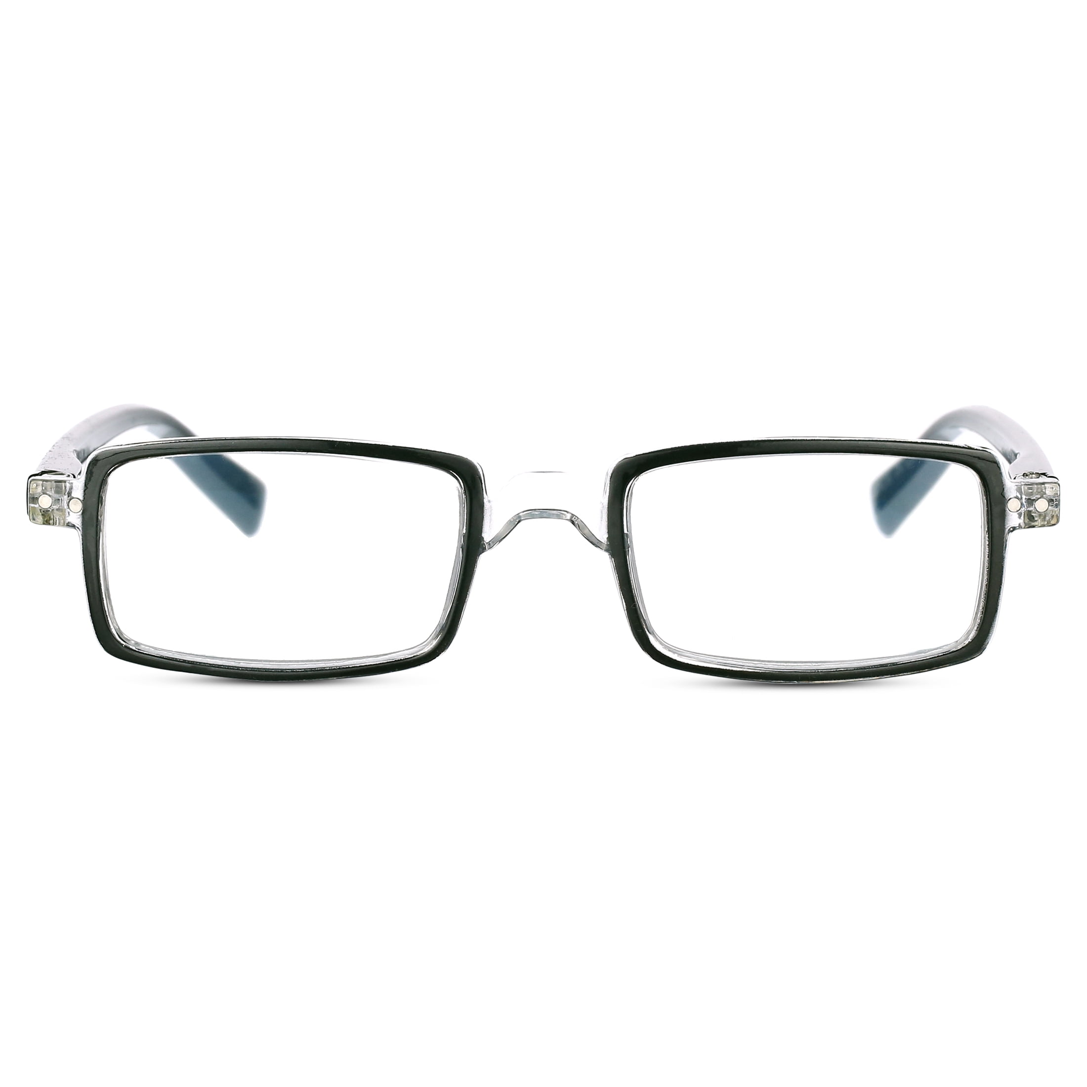 Elton John Pop Specs Reading Glasses - Black/Crystal Bullet 1.50, Rectangle Frame