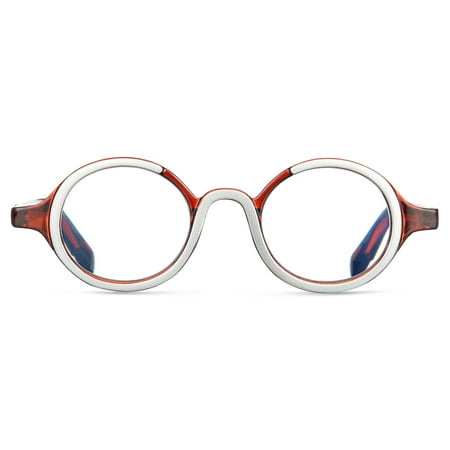 Elton John Pop Specs Reading Glasses - Two Tone Mash Up 1.75, Circle Frame