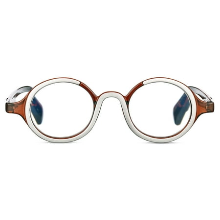 Elton John Pop Specs Reading Glasses - Two Tone Mash Up 2.50, Circle Frame