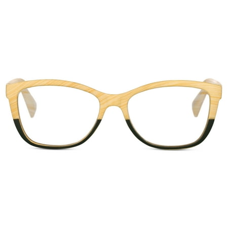 Elton John Pop Specs Reading Glasses - Wood Grain Ambient 1.25, Cat Eye Frame