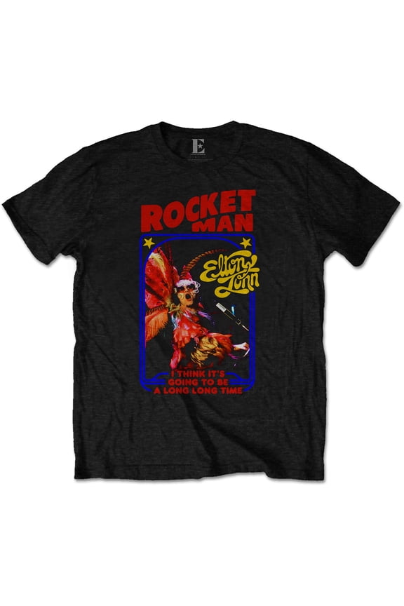 Elton John Unisex T-Shirt Rocketman Feather Suit (Small)