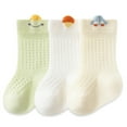 thumbnail image 1 of Eltusu Baby Boys Cotton Socks, 3 Pieces Mid-Calf Breathable Soft Spring Fall Socks Green Size 1-3 T, 1 of 6