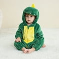 thumbnail image 1 of Eltusu Baby Boys Flannel Jumpsuits, Long Sleeve Warm Soft Cartoon Winter Rompers Green Size 12-18 Months, 1 of 7