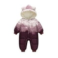 thumbnail image 1 of Eltusu Baby Boys Winter Jumpsuits, Hooded Comfy Long Sleeve Full Zip Thermal Coats Red Size 15-24 Months, 1 of 5