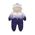 thumbnail image 1 of Eltusu Baby Boys Winter Jumpsuits, Hooded Full Zip Long Sleeve Comfy Thermal Coats Purple Size 15-24 Months, 1 of 5